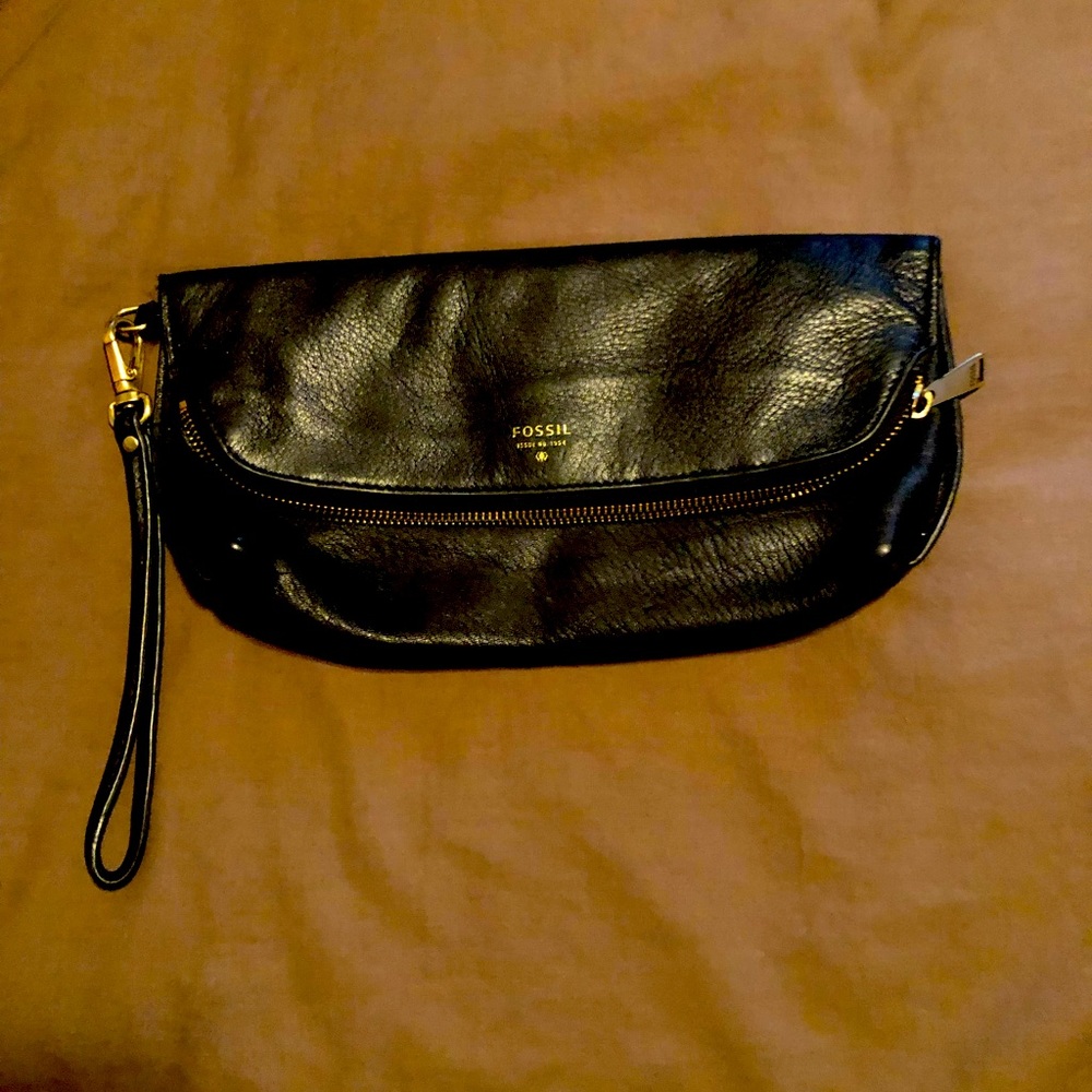 Fossil women black clutch purse